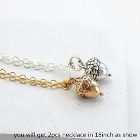 Two Oak Acorn Necklaces