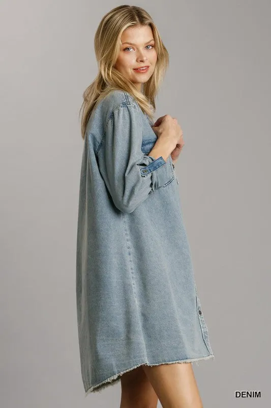 Umgee Button Down Denim Dress