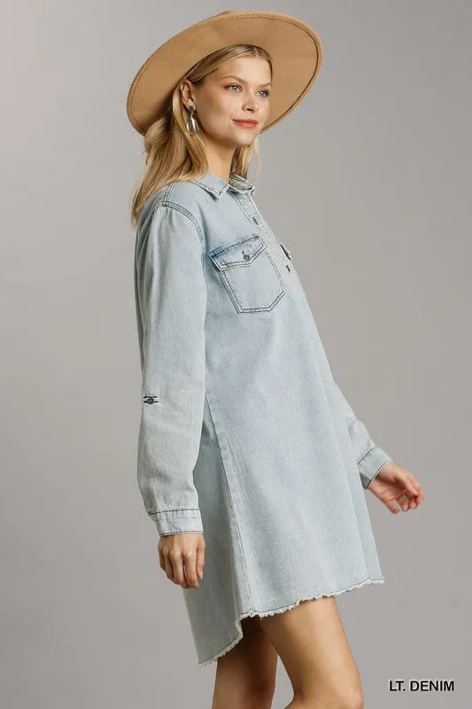 Umgee Button Down Denim Dress