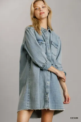 Umgee Button Down Denim Dress