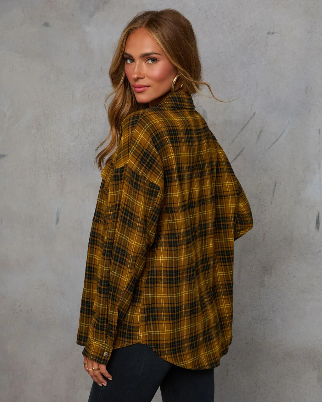 Weekend Groove Plaid Button Down Top