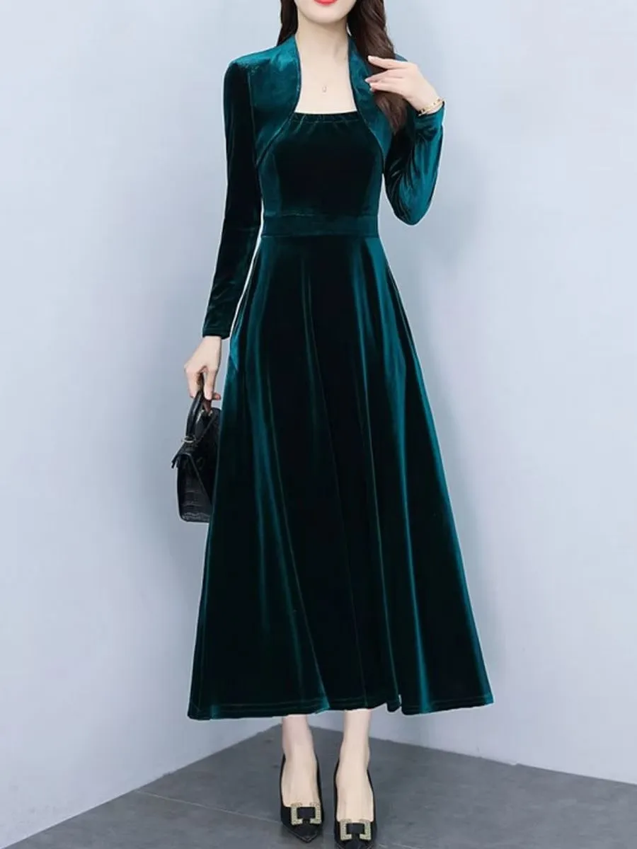 Women's Long Sleeve Tea Dresses L 472803